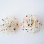 Cream off Organza Fabric wi..