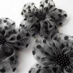 Grey Tulle with Black Dots ..
