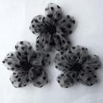 Grey Tulle with Black Dots ..