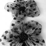 Grey Tulle with Black Dots ..