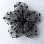 Grey Tulle with Black Dots ..