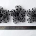 Grey Tulle with Black Dots ..