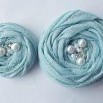 Blue Cotton Roses Handmade ..