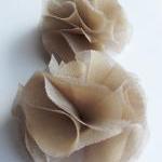 Beige Pom Pom Flowers Handm..