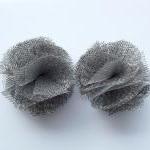Grey Pom Pom Flowers Handma..