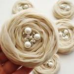  Nude Chiffon Roses Handmad..