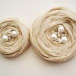  Nude Chiffon Roses Handmad..