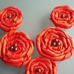 Orange Red Roses Handmade A..